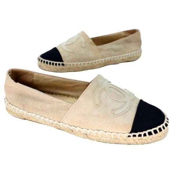 Chanel Espadrille 36 Suede Cap Toe CC Flats CC-S0304P-0005 - Picture 2 of 12